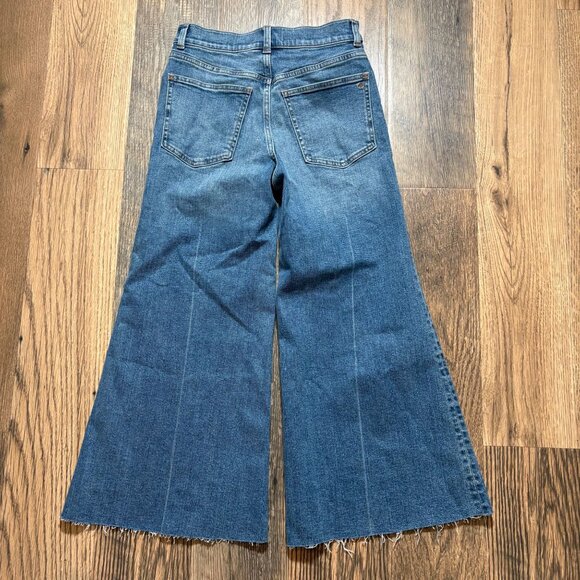 Madewell Petite Flared Wide-Leg Crop Jeans Women's Size 26 Petite Oneida Wash Bl - Picture 5 of 6